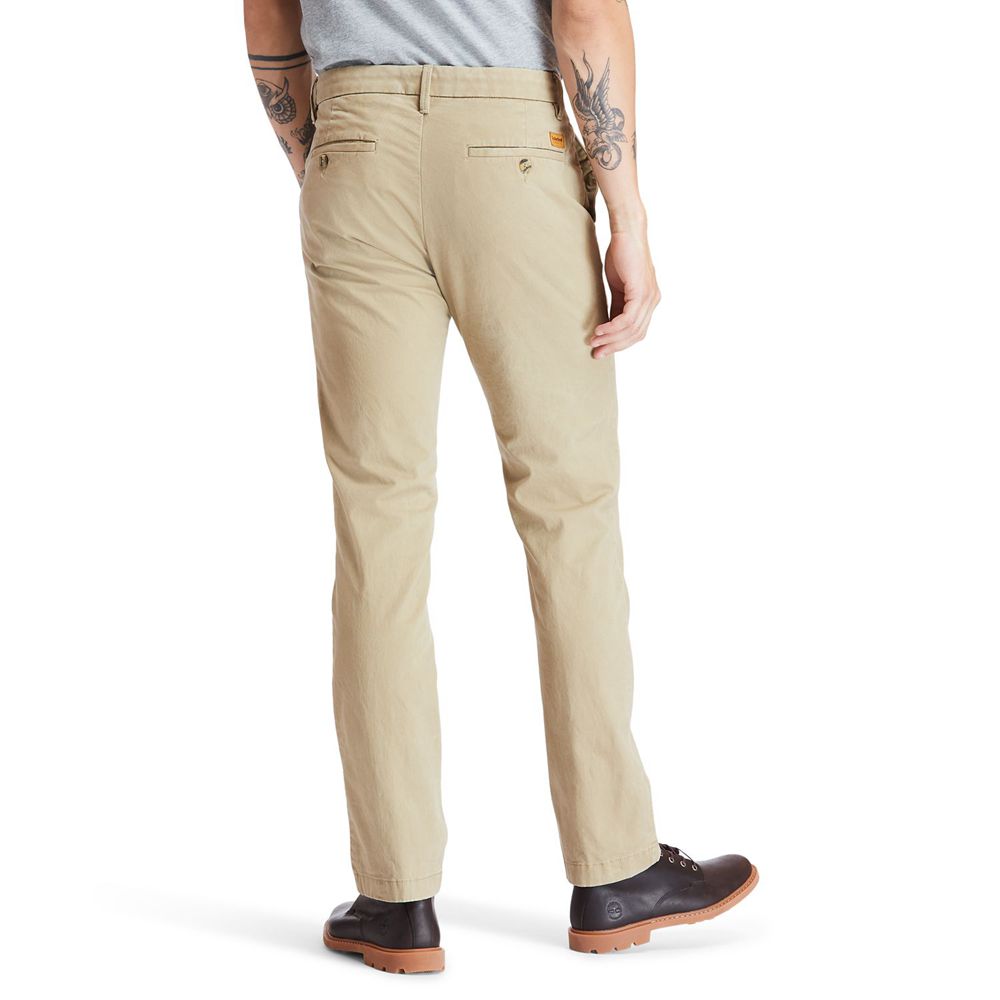 Timberland Παντελονια Ανδρικα Χακί - Squam Lake Stretch Chino - Greece 0917456-PM